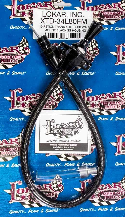 Black Trans Dipstick GM 4L80E Firewall Mount Automatic Transmission Dipsticks Lokar