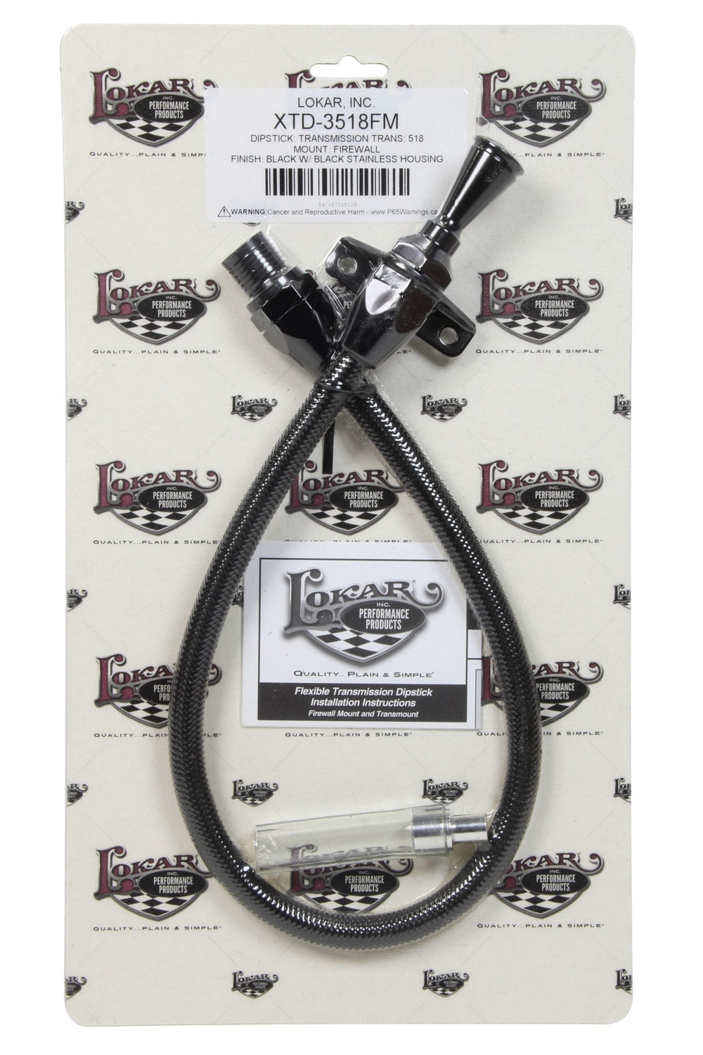 DIPSTICK TRANS 518 FIREW ALL MOUNT BLACK SS HOUSI Automatic Transmission Dipsticks Lokar