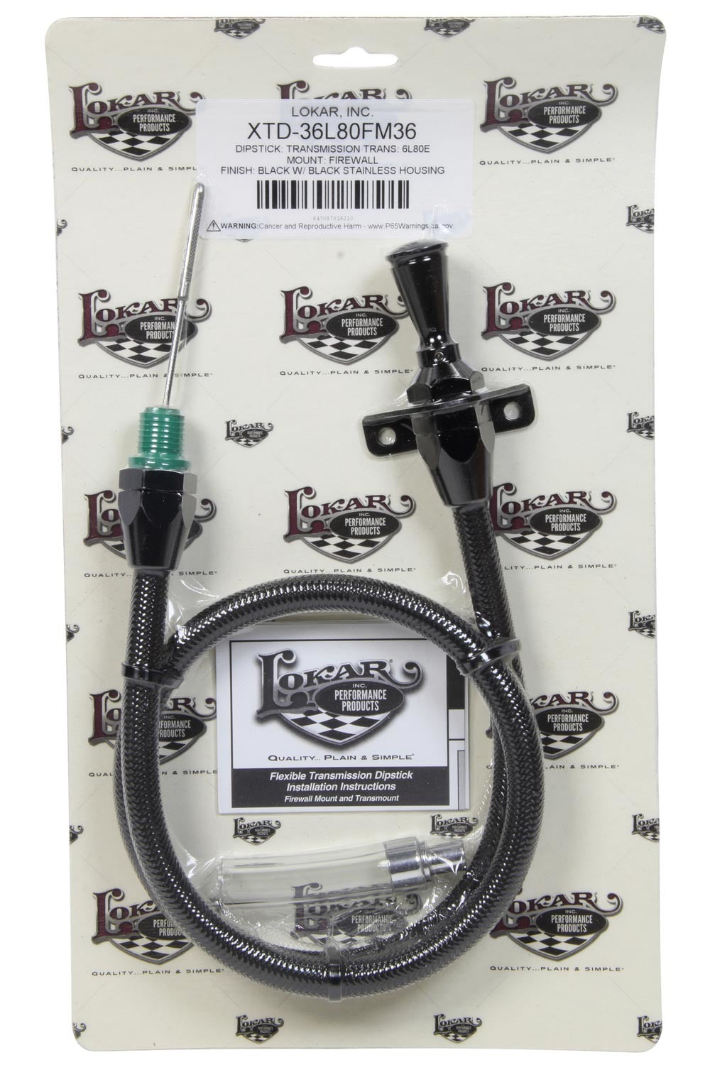 DIPSTICK TRANS 6L80 FIRE WALL MOUNT BLACK SS HOUS Automatic Transmission Dipsticks Lokar