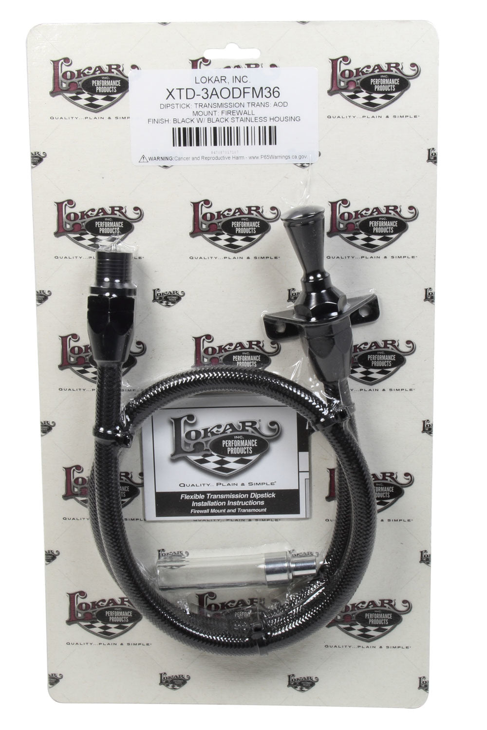 DIPSTICK TRANS AOD FIREW ALL MOUNT BLACK SS HOUSI Automatic Transmission Dipsticks Lokar