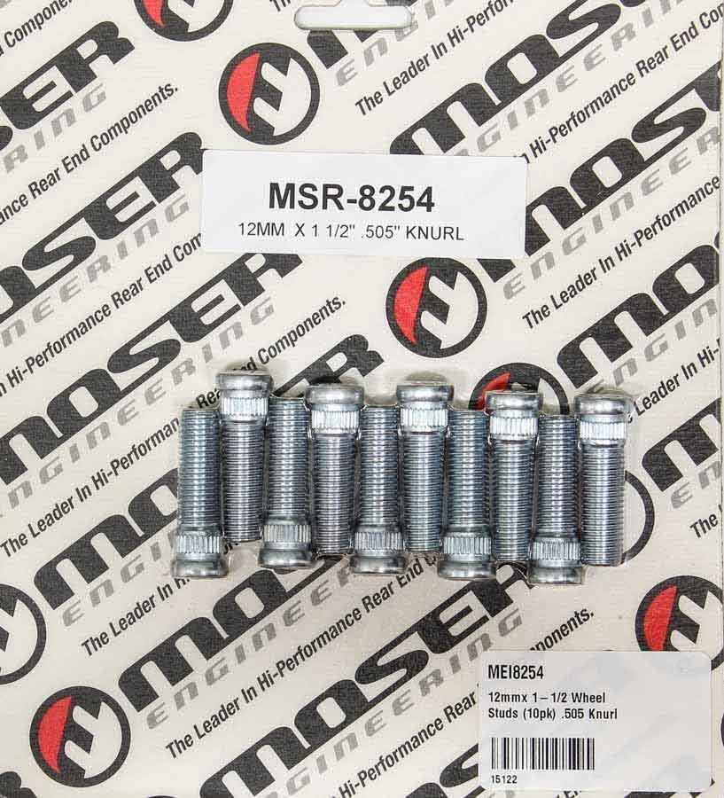 12mmx 1-1/2 Wheel Studs (10pk) .505 Knurl Wheel Stud Moser Engineering