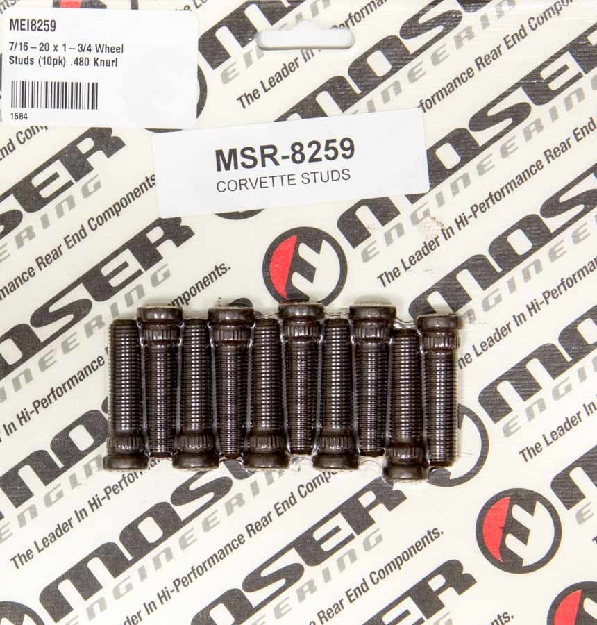 7/16-20 x 1-3/4 Wheel Studs (10pk) .480 Knurl Wheel Stud Moser Engineering