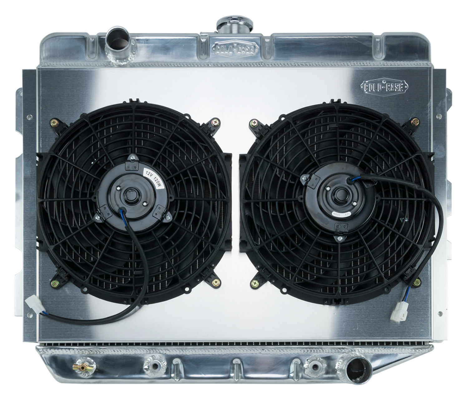 66-74 A,B,C,E Body AC Aluminum Performance Radiator And 12 Inch Dual Fan Kit AT 17x26 Inch Cold Case Radiators Radiator Kit COLD-CASE Radiators