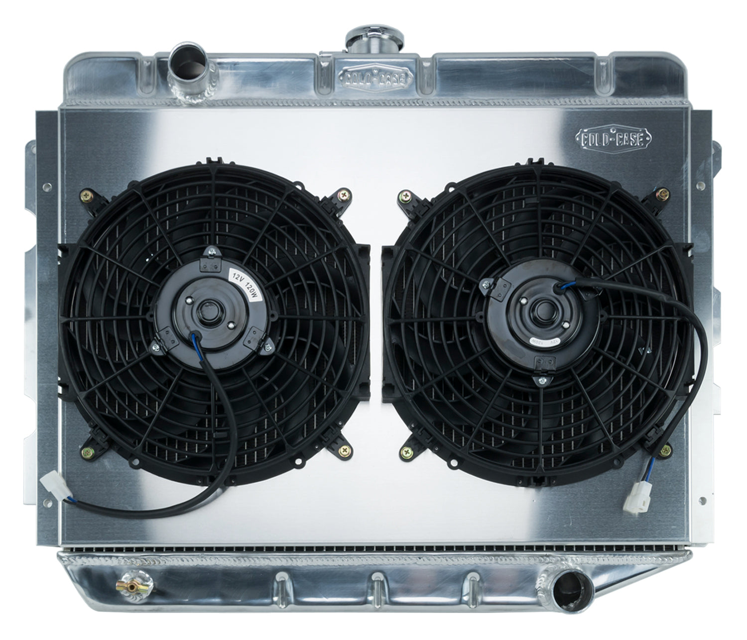 66-74 A,B,C,E Body AC Aluminum Performance Radiator And 12 Inch Dual Fan Kit MT 17x26 Inch Cold Case Radiators Radiator Kit COLD-CASE Radiators