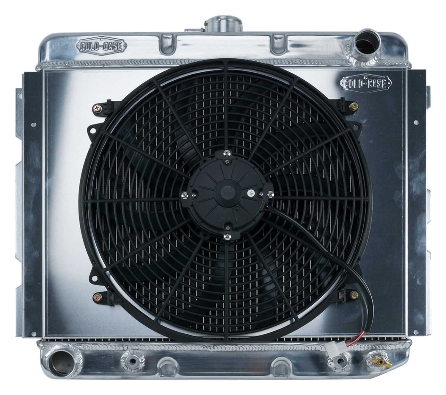 68-73 B,E Body BB Aluminum Performance Radiator And 16 Inch Fan Kit 16 x 22 Inch AT Cold Case Radiators Radiator Kit COLD-CASE Radiators