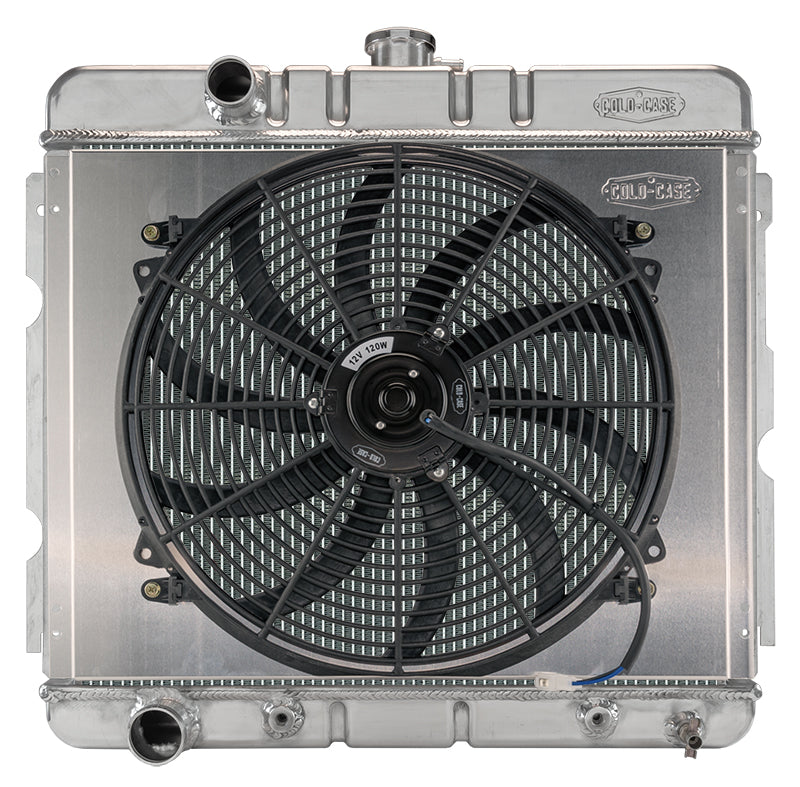 67-69 Mopar A-Body SB Aluminum Performance Radiator with 16 Inch Fan Kit Cold Case Radiators Radiator Kit COLD-CASE Radiators