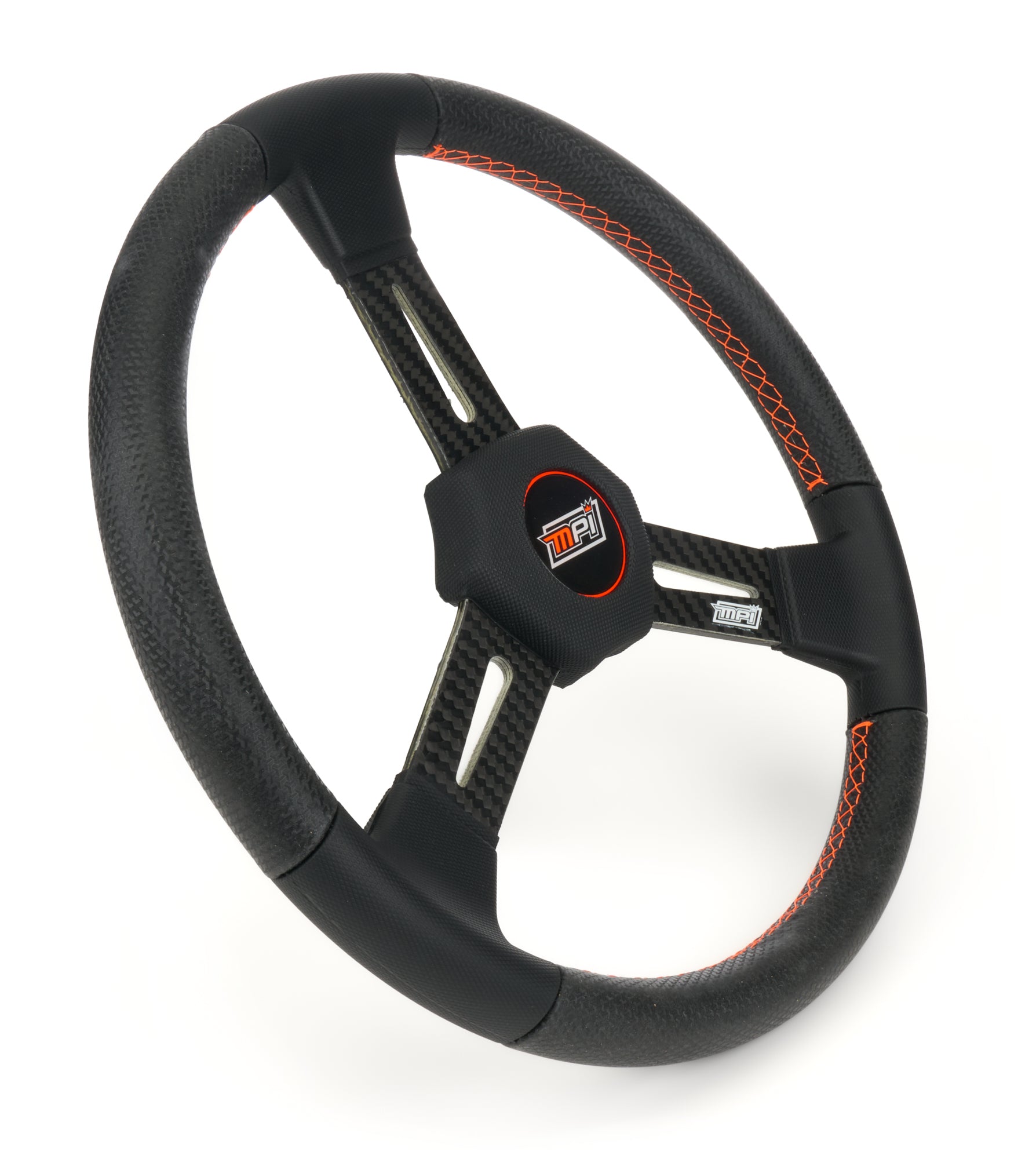 Steering Wheel 15in Flat Carbon 3 Spoke XL Grip Steering Wheels and Components MPI