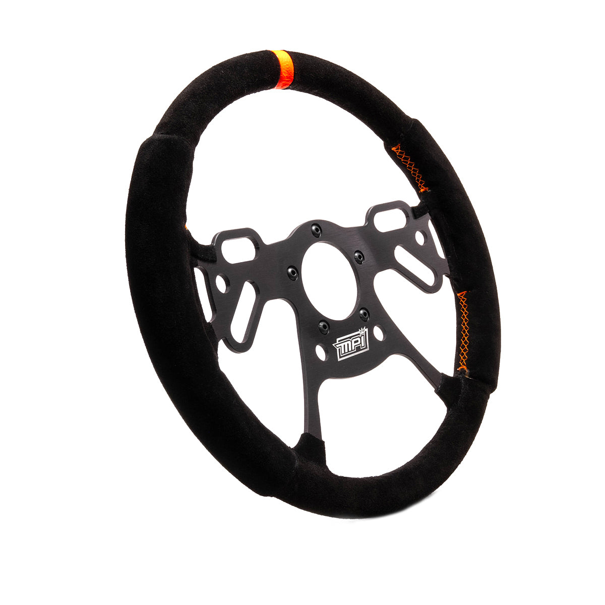 Drag Steering Wheel 12in Suede Pad Switch Holes Steering Wheels and Components MPI