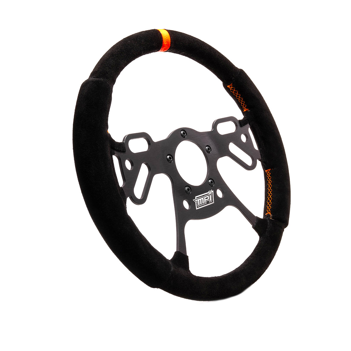 Drag Steering Wheel 13in Suede Pad Switch Holes Steering Wheels and Components MPI