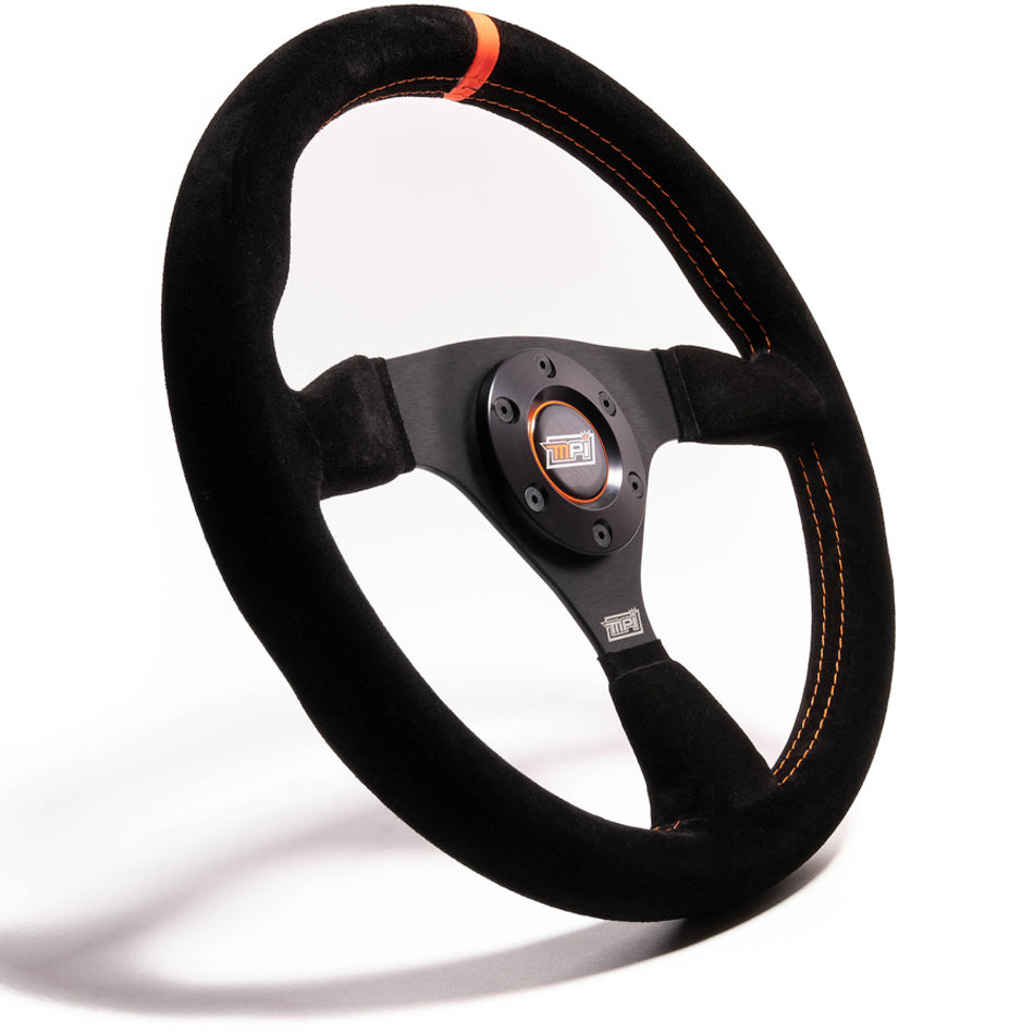 11.75 in Wheel Black Suede 6-Bolt Aluminum Steering Wheels and Components MPI