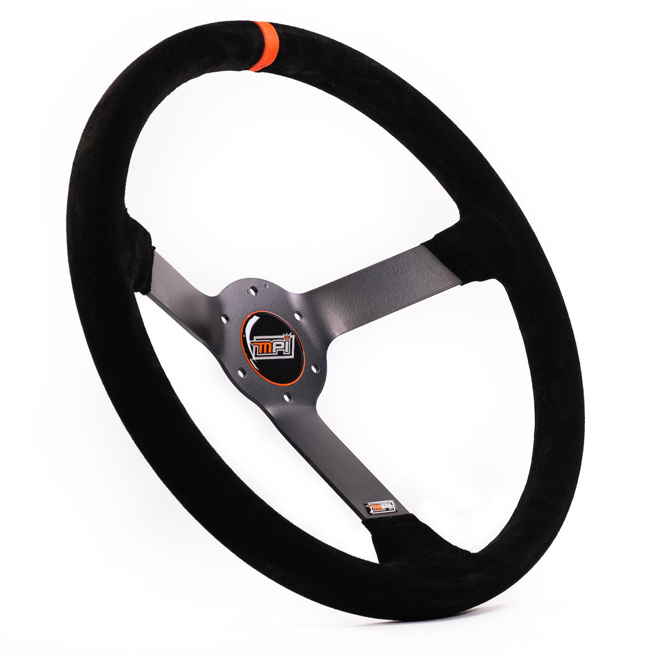 15in Wheel Black Suede 6-Bolt 3in Dished Steering Wheels and Components MPI