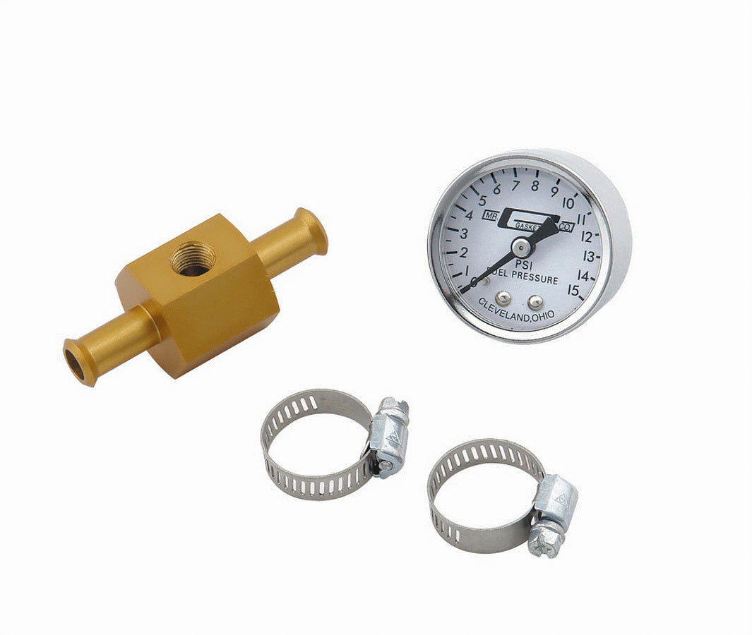 In-Line Fuel Press Gauge Analog Gauges Mr Gasket