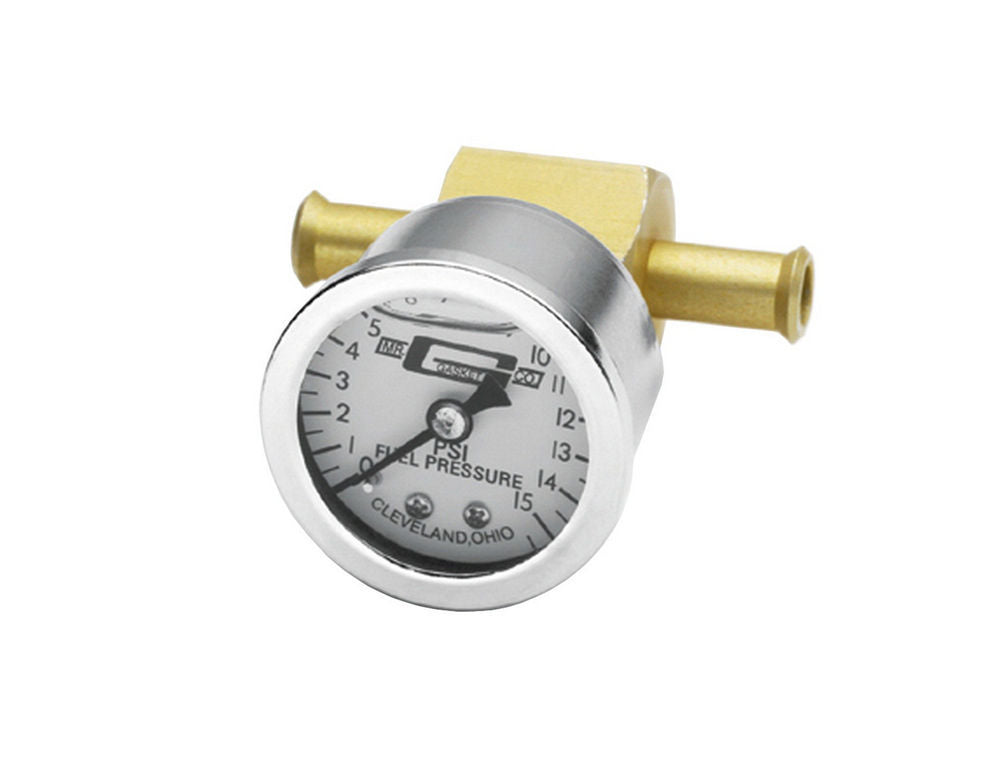 Liquid Filled Pressure Gauge w/3/8in Adapter Analog Gauges Mr Gasket