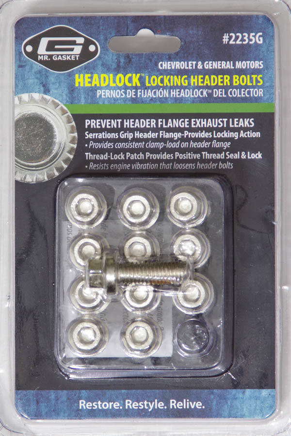 Locking Header Bolt Kit 8mm x 1.25 x 1.0mm 12pk Exhaust Manifold/Header Fastener Kits Mr Gasket