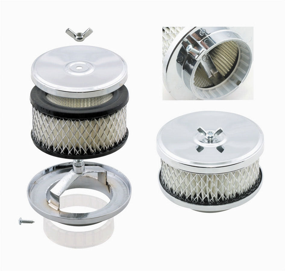 4in Chrome Air Cleaner Air Cleaner Assemblies and Air Intake Kits Mr Gasket