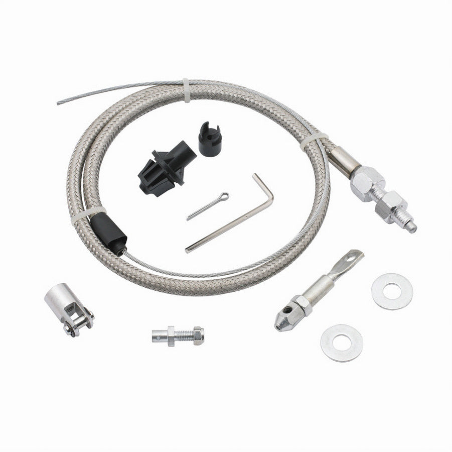 Throttle Cable Kit - Steel Braided style Throttle Cables Mr Gasket