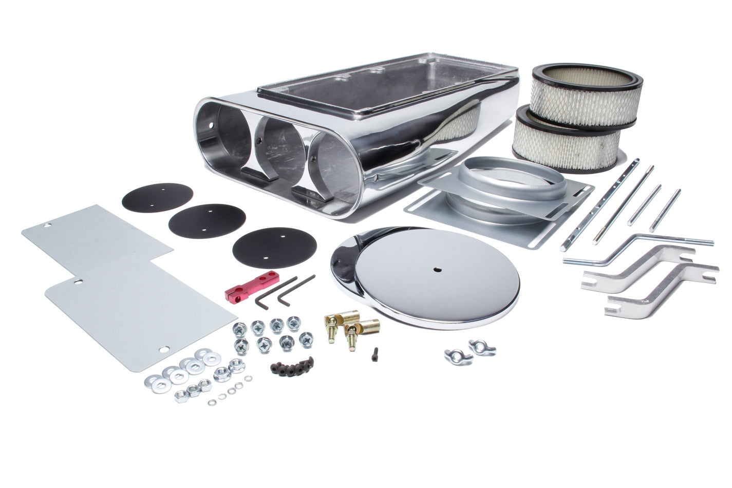 Street Scoop Dual 4-BBL Carbs Air Cleaner Assemblies and Air Intake Kits Mr Gasket