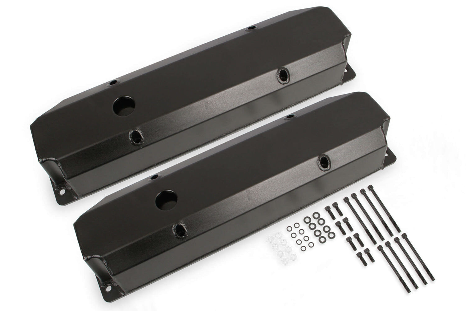 BBM Fab. Alm Valve Cover Set - Black Valve Covers Mr Gasket