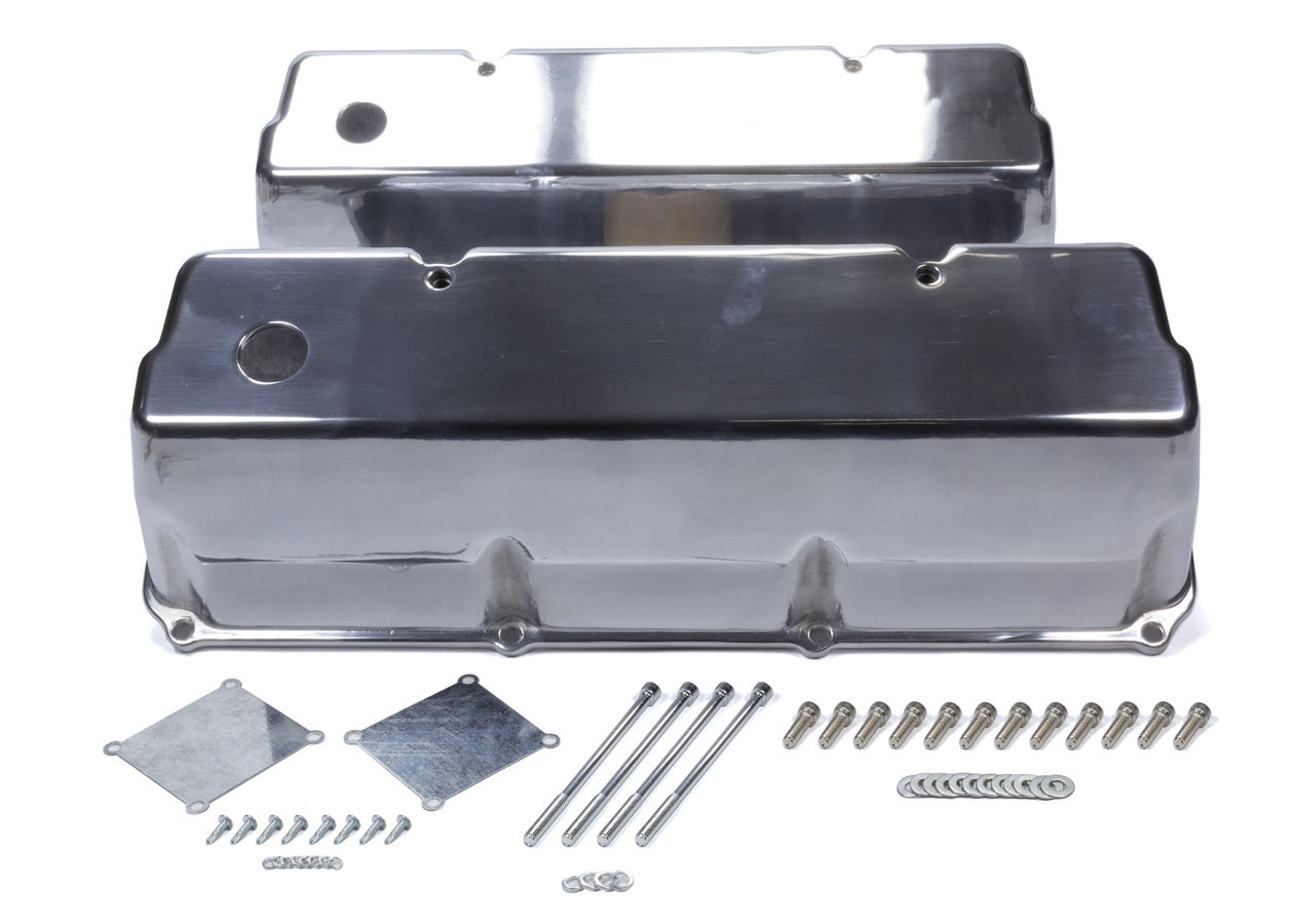 BBF Cast Alm Valve Cover Set Tall Polished Valve Covers Mr Gasket