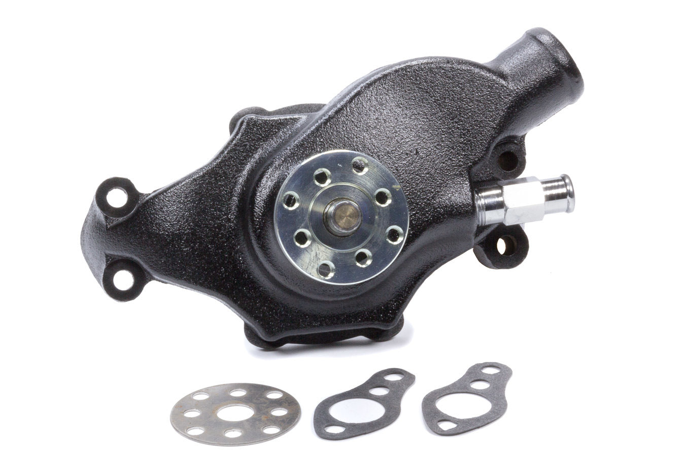SBC Short Water Pump Iron w/Black Finish Water Pumps - Mechanical Mr Gasket