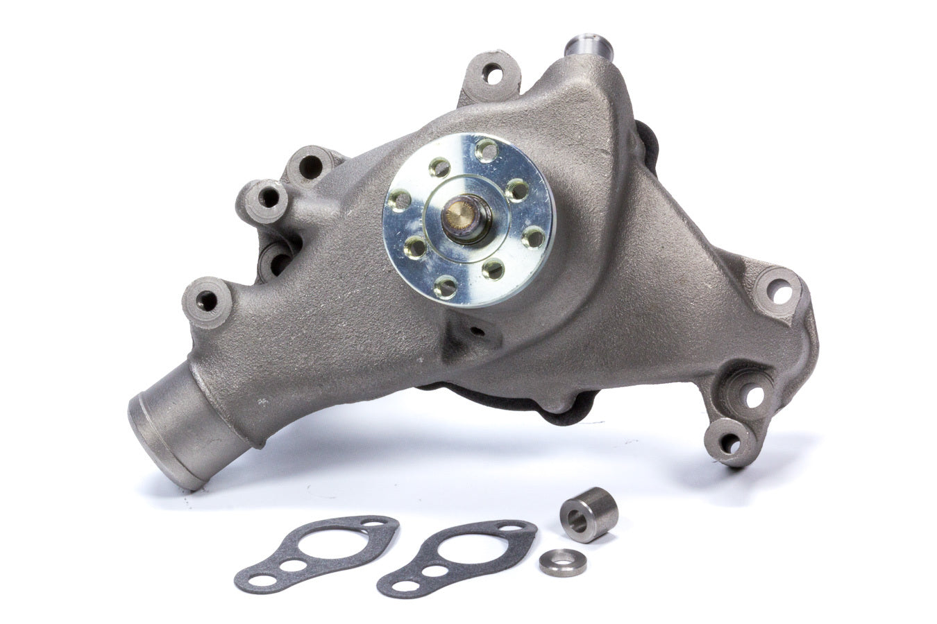 SBC Long Water Pump Iron w/Natural Finish Water Pumps - Mechanical Mr Gasket
