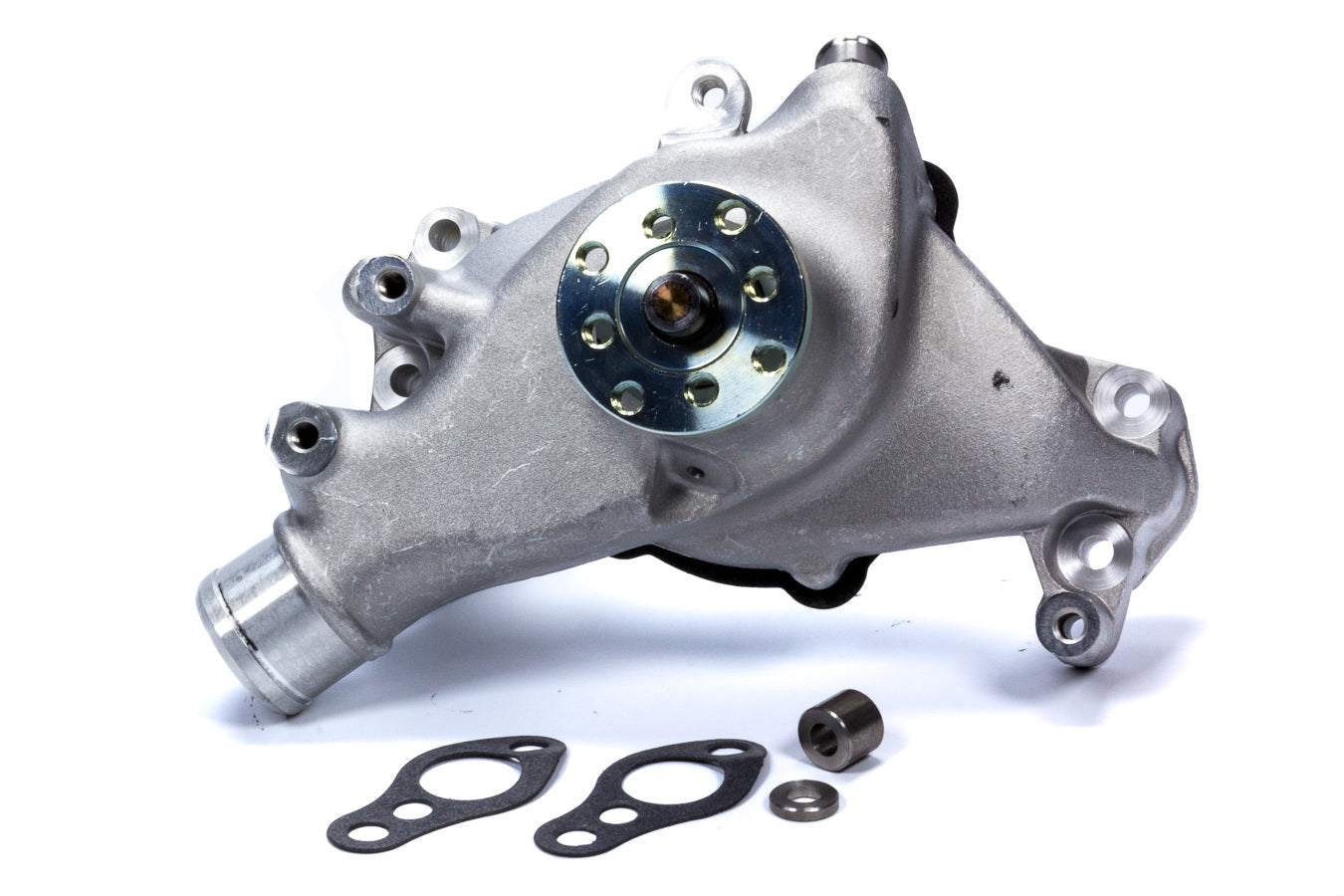SBC Long Water Pump Alm. w/Natural Finish Water Pumps - Mechanical Mr Gasket
