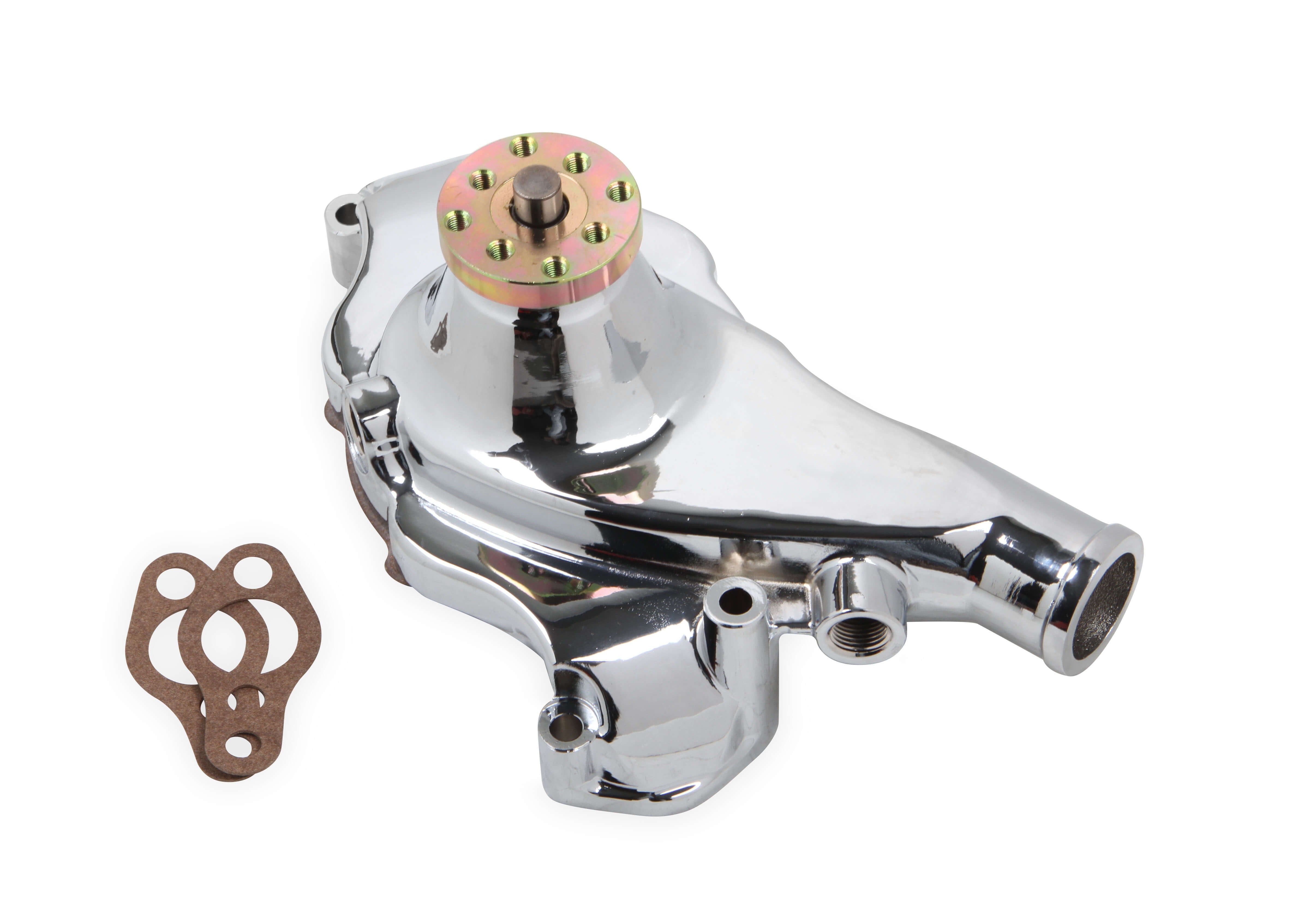 SBC Short Water Pump Alm. w/Chrome Finish Water Pumps - Mechanical Mr Gasket