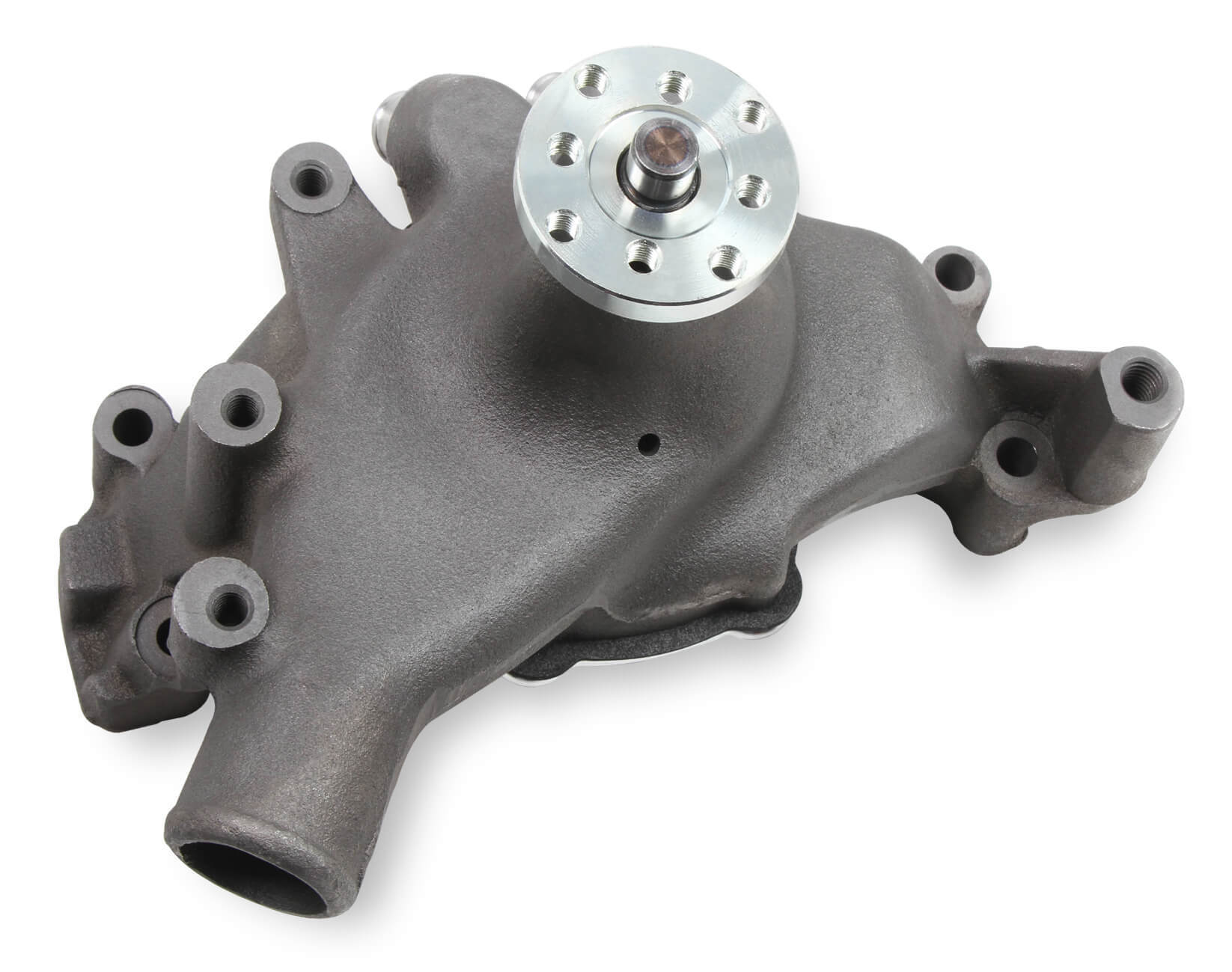 BBC Long Water Pump IRON W/ Natural Finish Water Pumps - Mechanical Mr Gasket