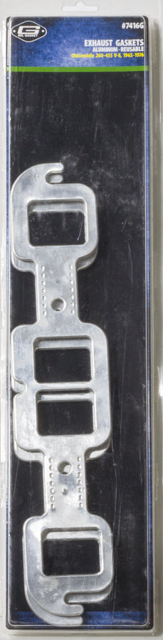 Alum. Exhaust Gasket Set Olds V8 w/Rect. Port Exhaust Header/Manifold Gaskets Mr Gasket