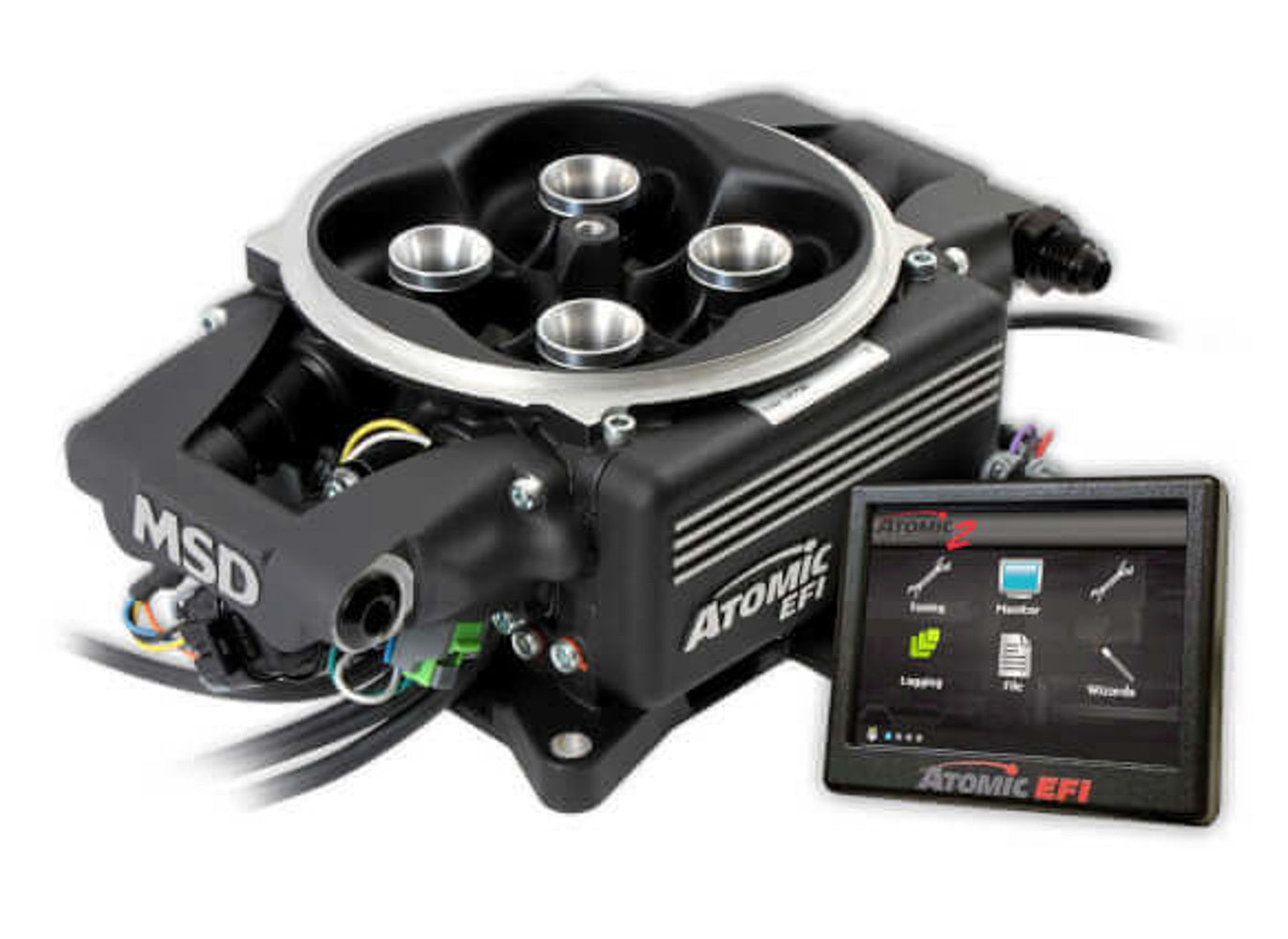 Atomic 2 EFI TBI Kit Black Finish Electronic Fuel Injection Systems MSD