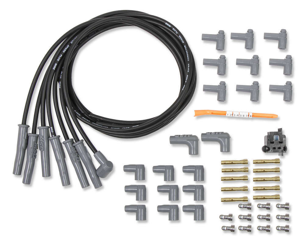 Spark Plug Wire Set - 6cyl. Universal Black Spark Plug Wires MSD