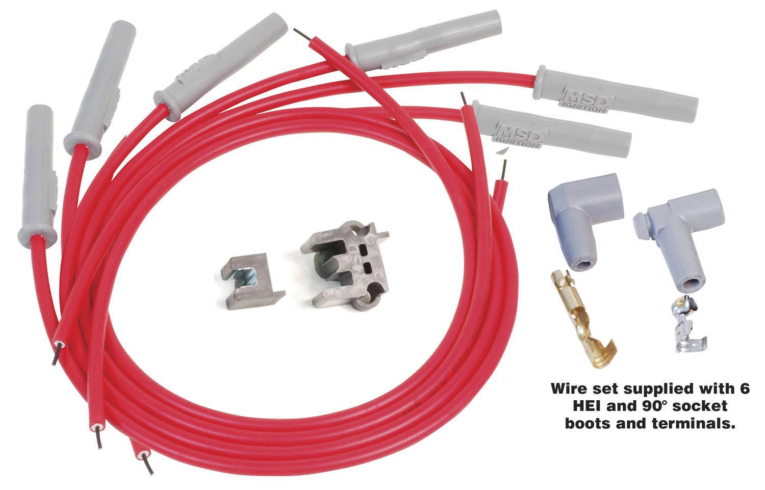 8.5MM Spark Plug Wire Set - Red Spark Plug Wires MSD