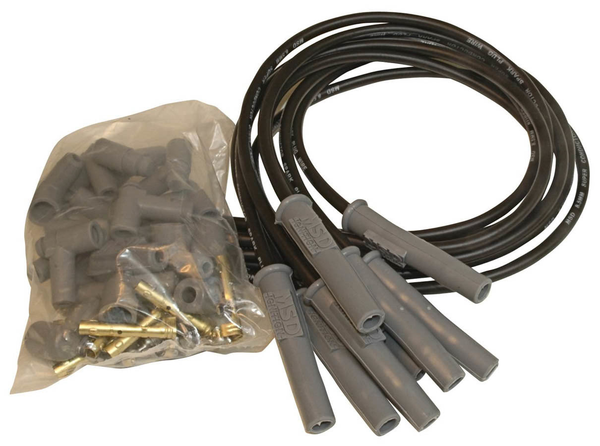 8.5MM Spark Plug Wire Set - Black Spark Plug Wires MSD