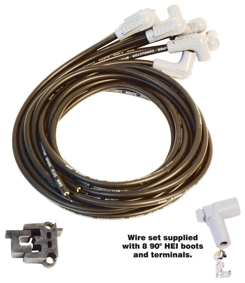 8.5MM Spark Plug Wire Set - Black Spark Plug Wires MSD