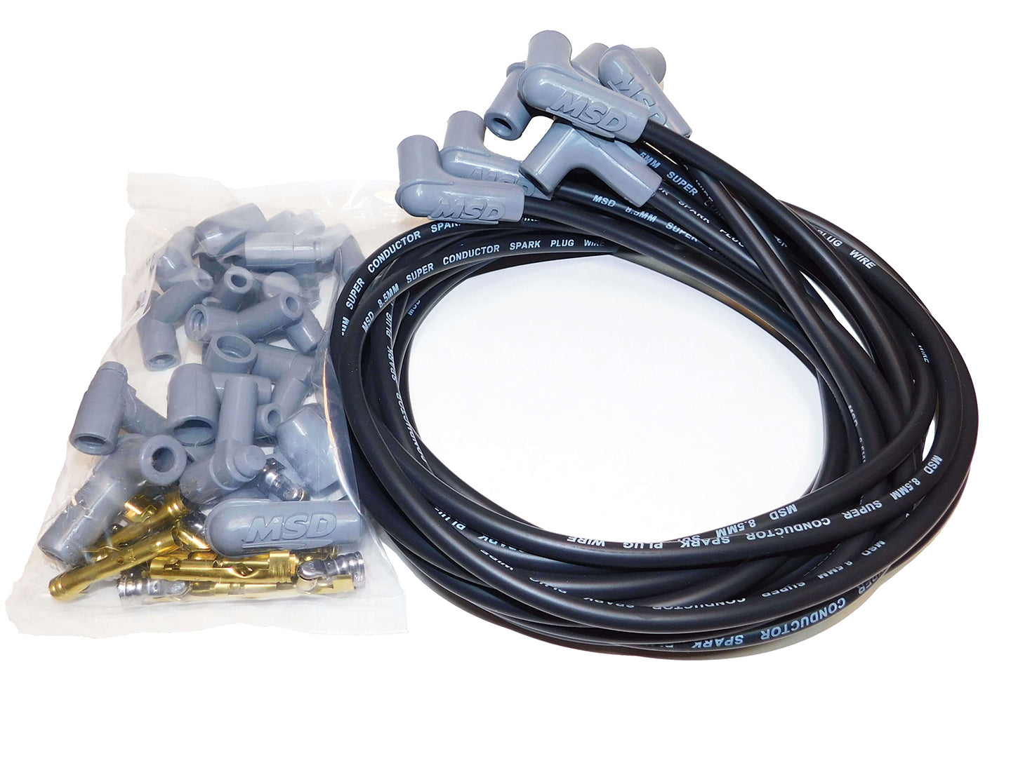 8.5MM Spark Plug Wire Set - Black Spark Plug Wires MSD