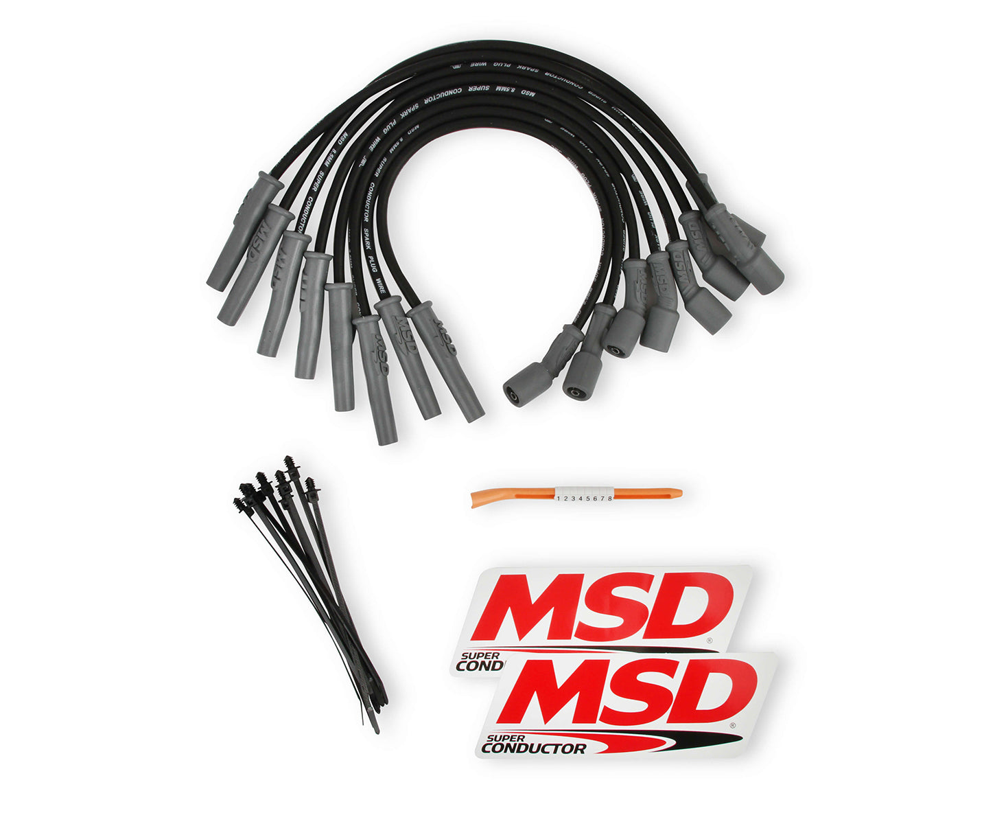 8.5mm Plug Wire Set Ford Raptor 10-15 6.2L Black Spark Plug Wires MSD
