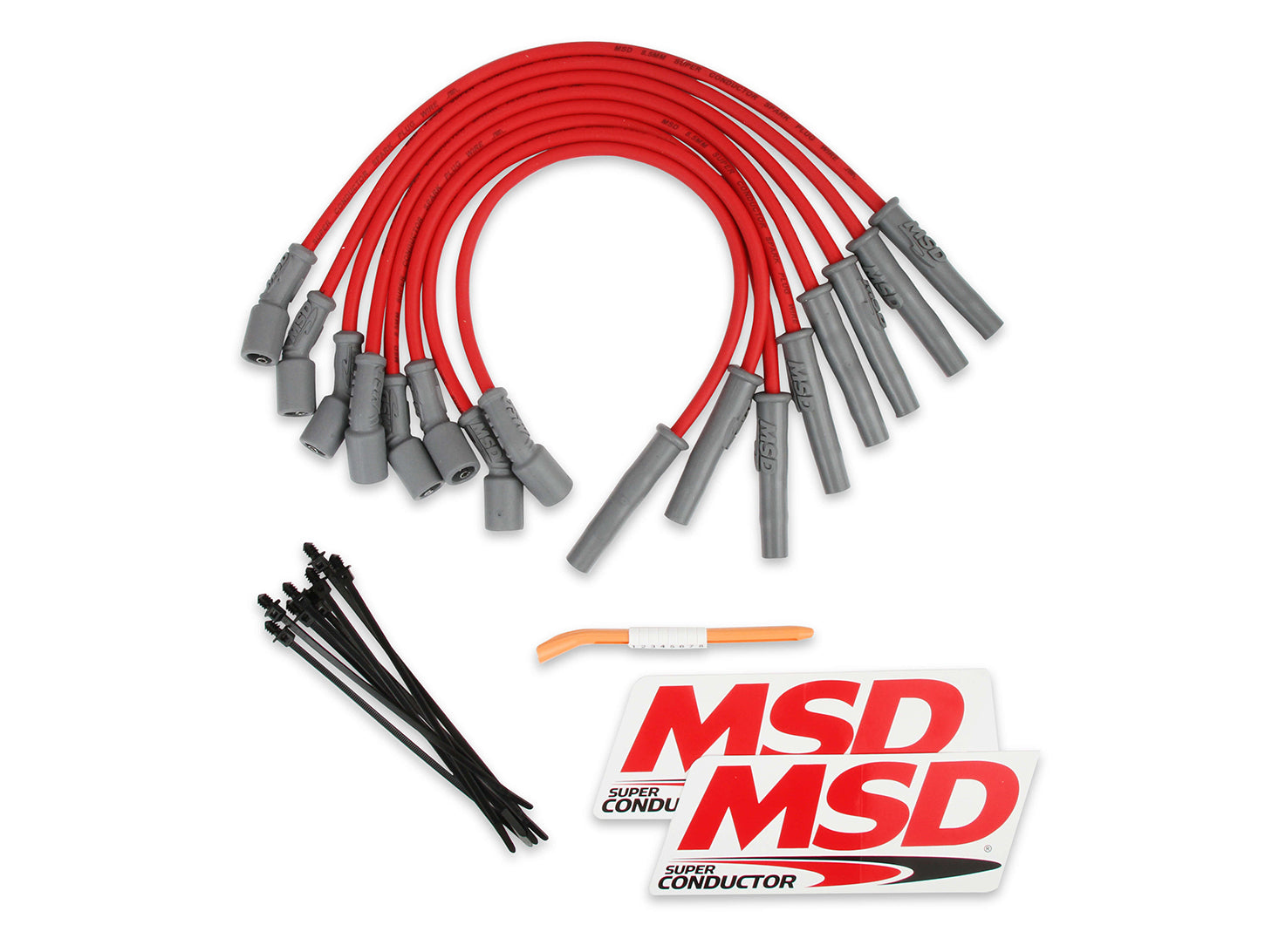 8.5mm Plug Wire Set Ford Raptor 10-15 6.2L Red Spark Plug Wires MSD