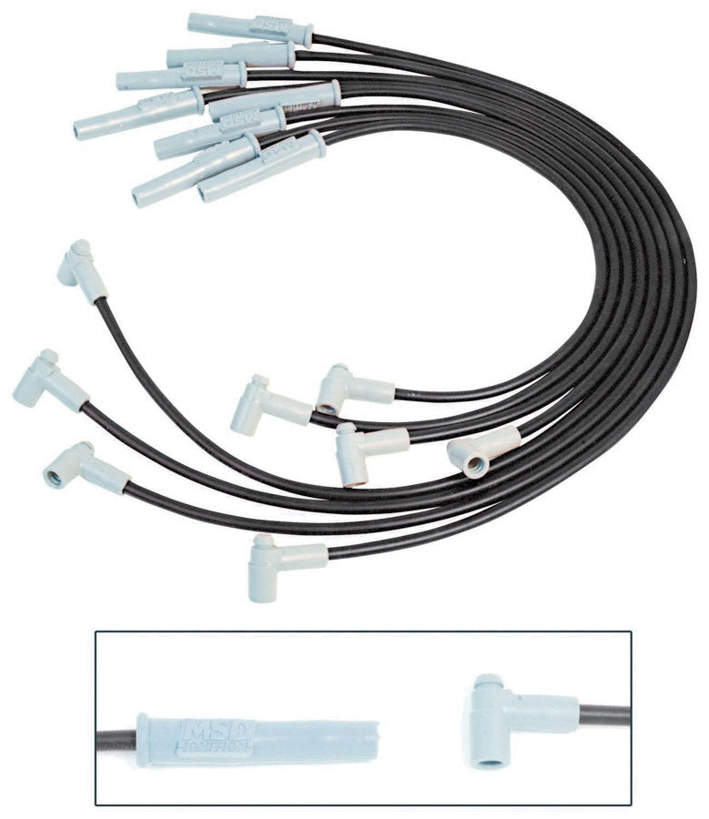 8.5MM Spark Plug Wire Set - Black Spark Plug Wires MSD