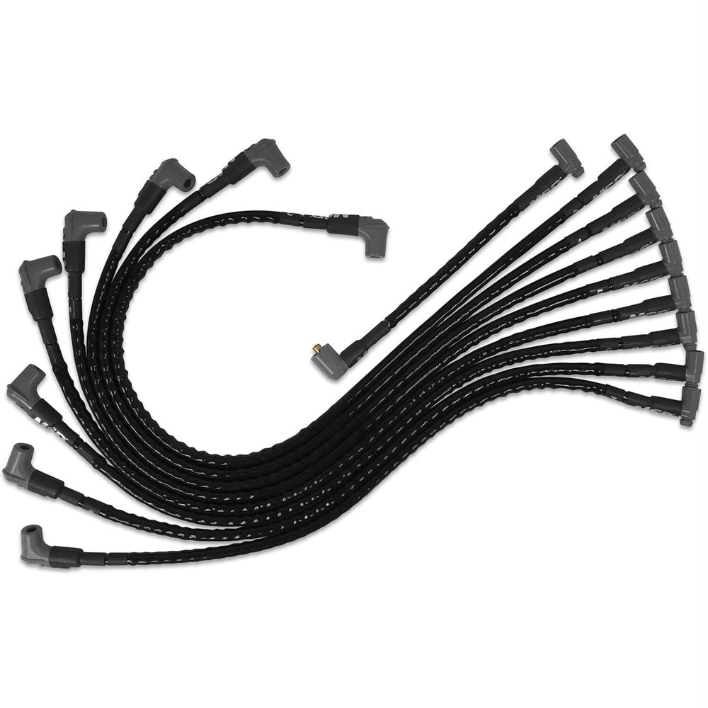 Spark Plug Wire Set - SBC 8.5mm Sleeved Black Spark Plug Wires MSD