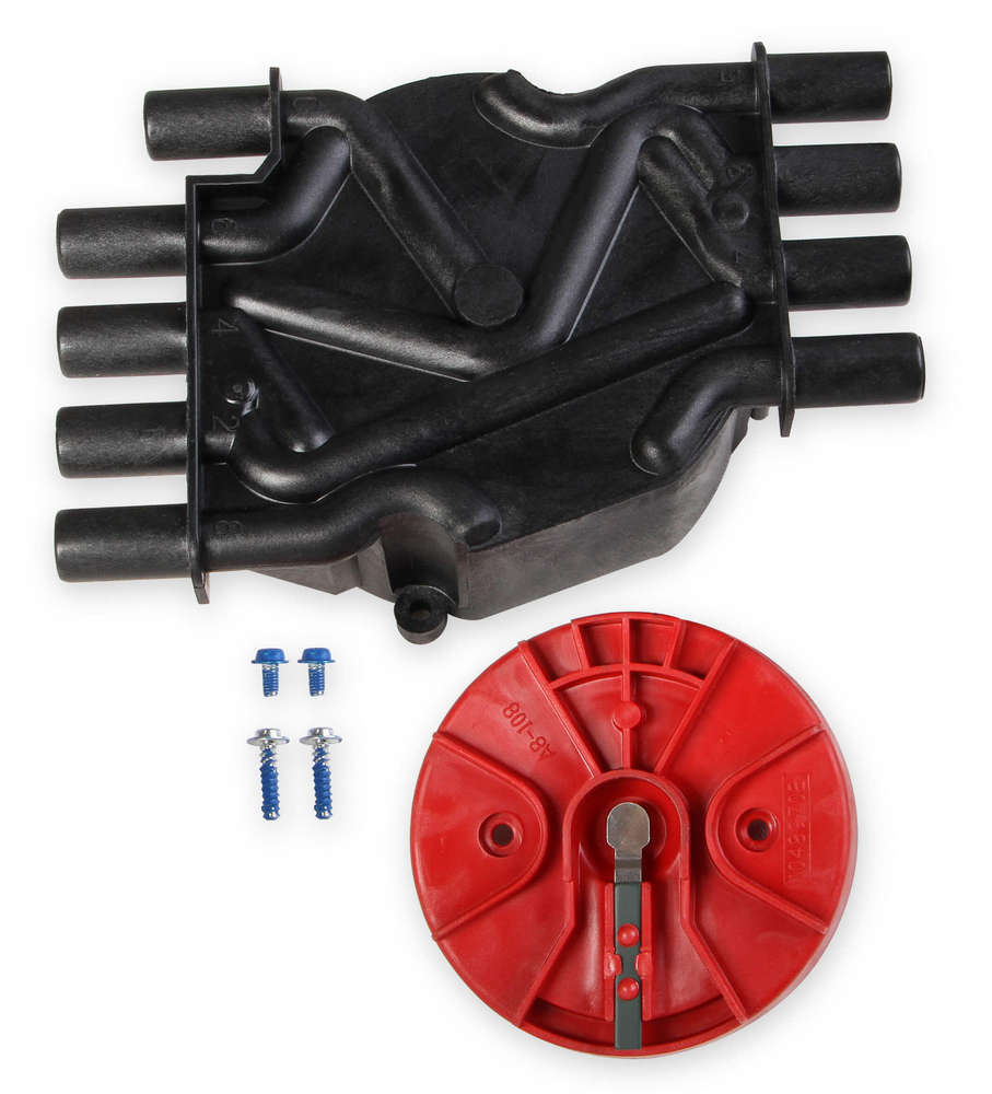 Cap/Rotor Kit - GM V8 Vortec Distributor Black Distributor Caps MSD