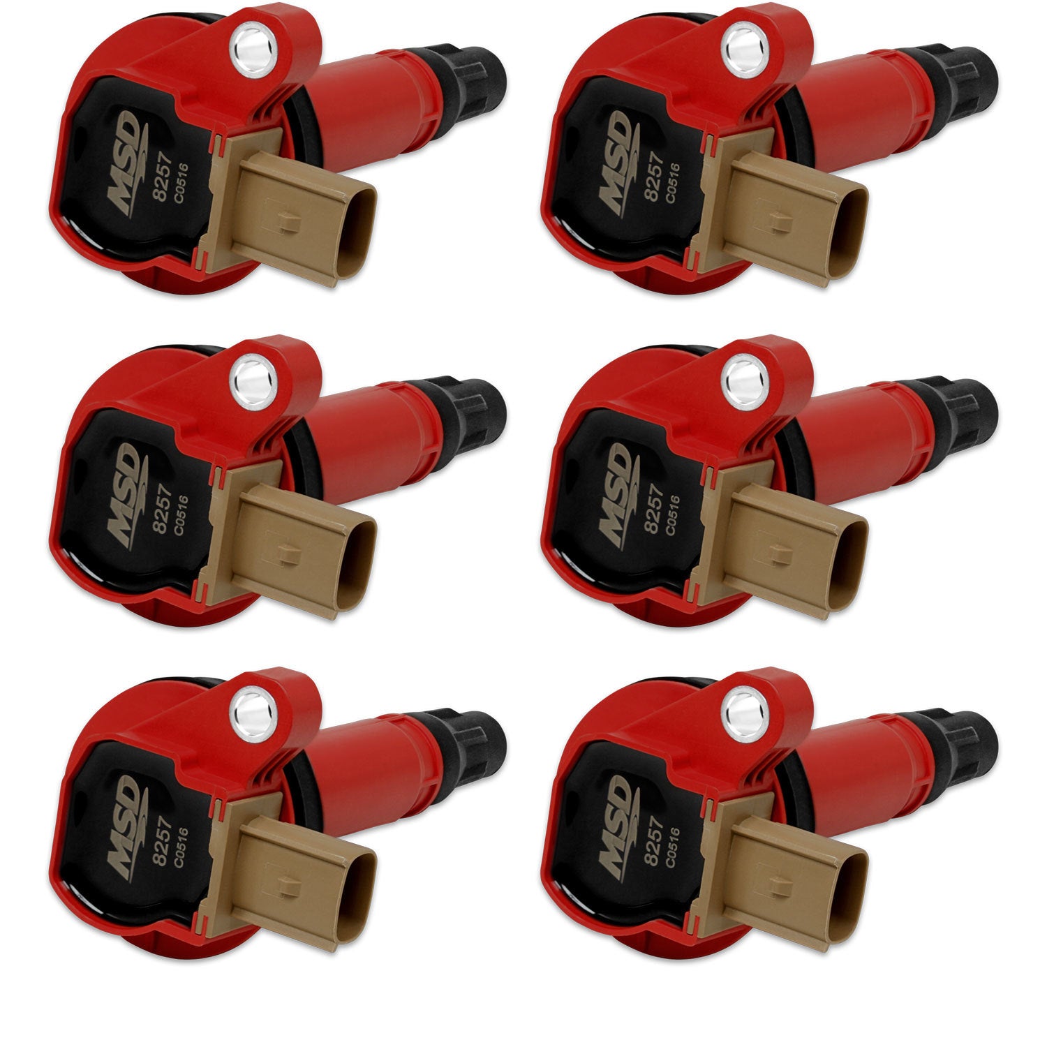 Coils 6pk Ford Eco-Boost 3.5L V6 11-16 Red Ignition Coils MSD