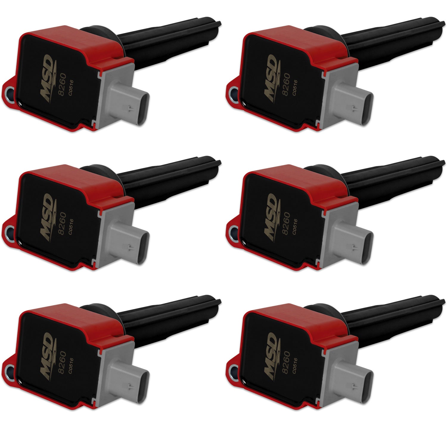 Coils 6pk Ford Eco-Boost 2.7 V6 Red Ignition Coils MSD