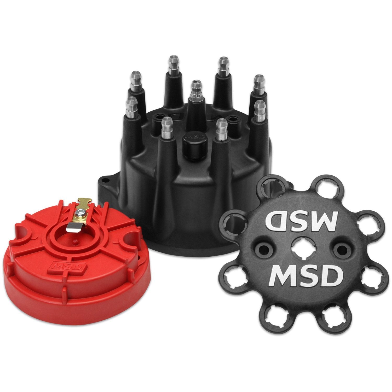 Distributor Cap & Rotor Kit Small Diameter Black Distributor Caps MSD