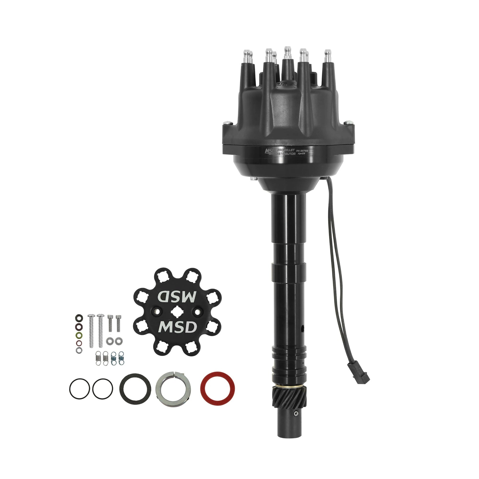 Chevy V8 Pro Billet Distributor Black Finish Distributors MSD
