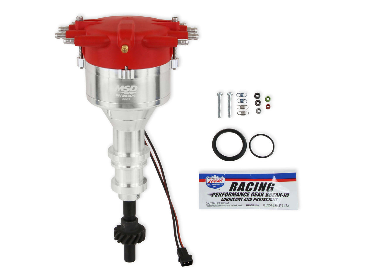 BBF Billet Distributor w/Low Profile Crab Cap Distributors MSD