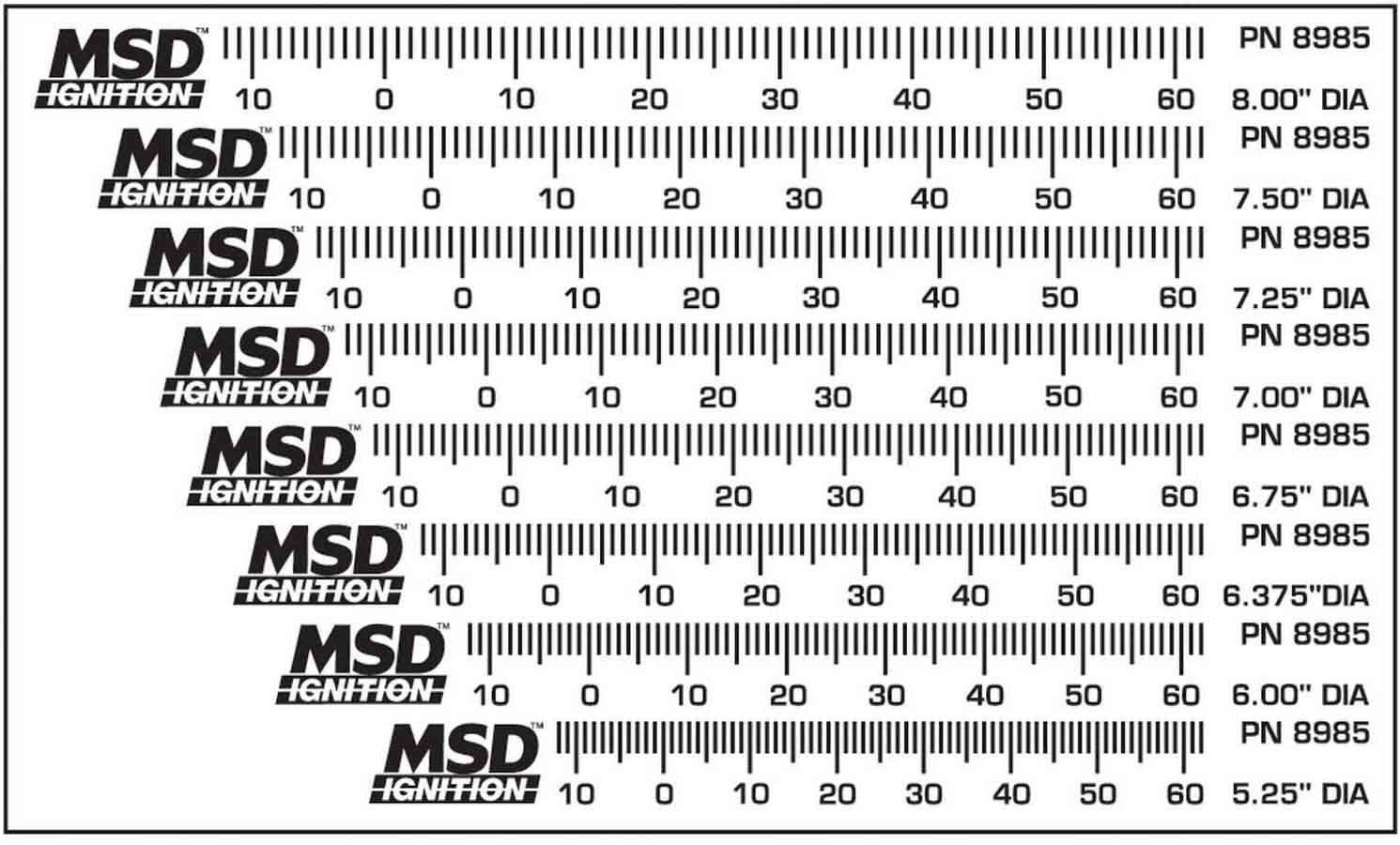 Timing Tape Kit - Universal (8) Timing Tape MSD