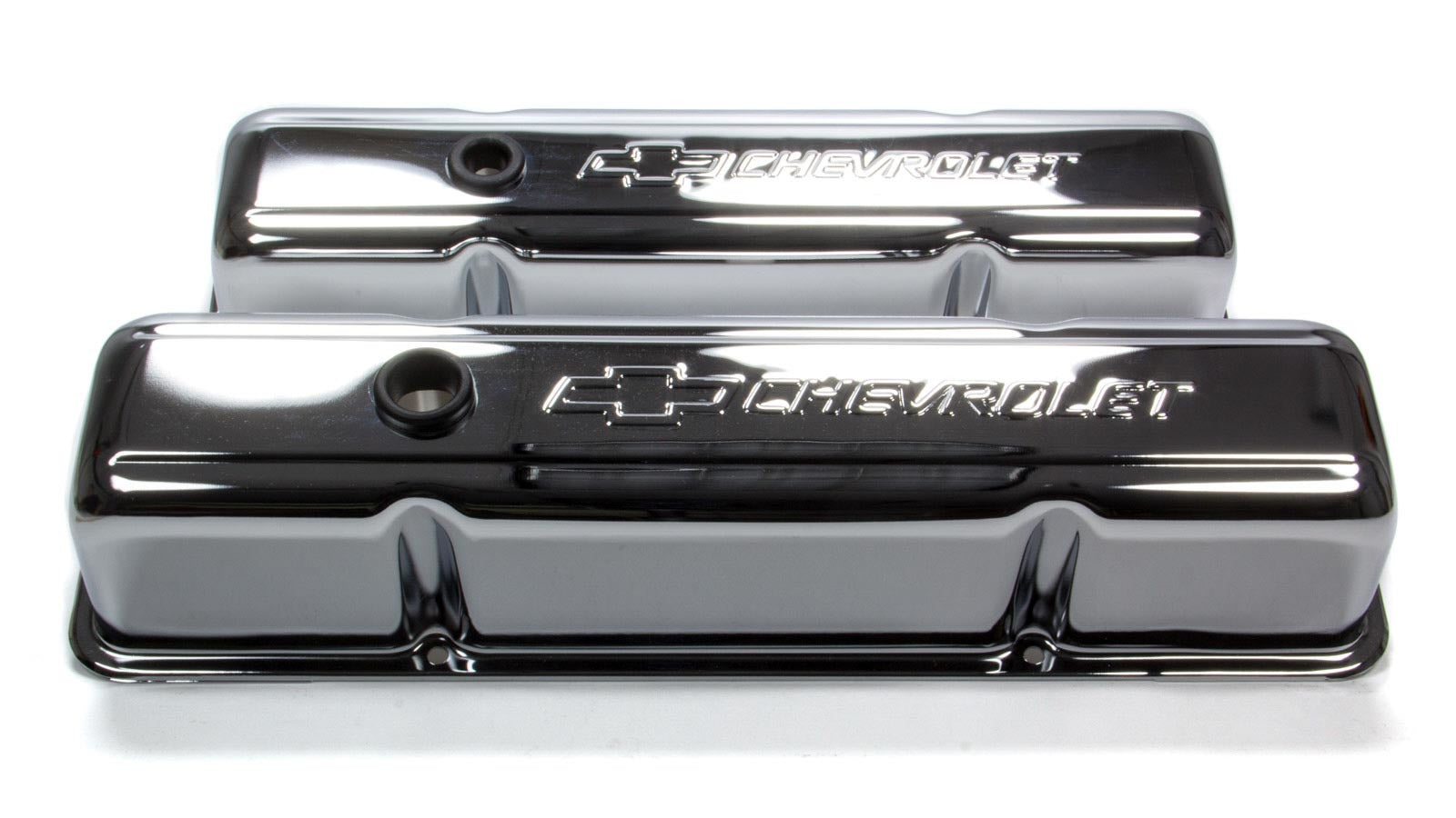 SBC Chrome Bowtie V/C's - Tall w/o Baffle Valve Covers Proform