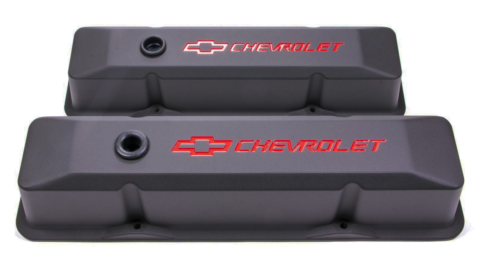 SBC Blk Crinkle Die Cast V/C's - Tall w/Baffle Engine Valve Cover Proform