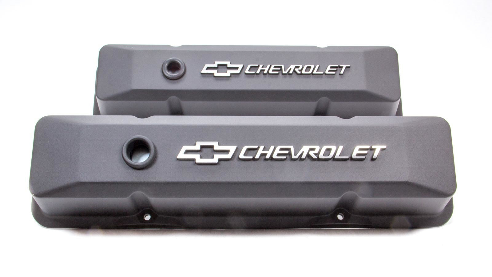 SBC Blk Crinkle Diecast V/C's - Raised Emblem Engine Valve Cover Proform