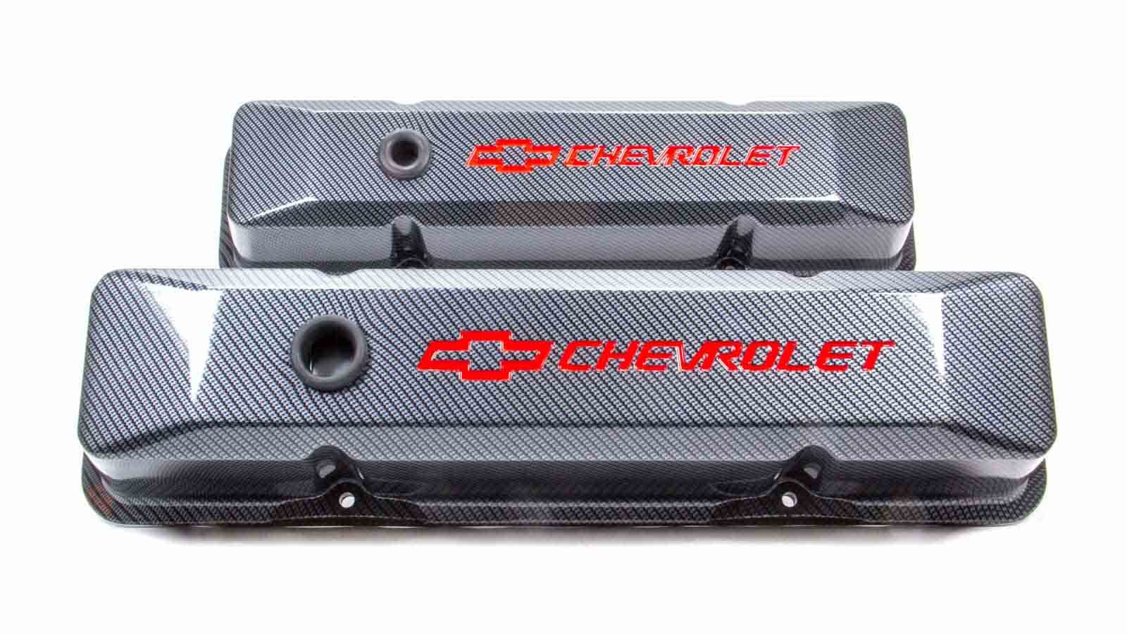 SBC Carbon Style Diecast V/C's Recessed Engine Valve Cover Proform